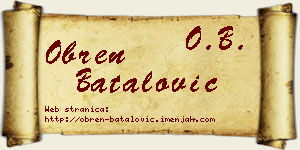 Obren Batalović vizit kartica